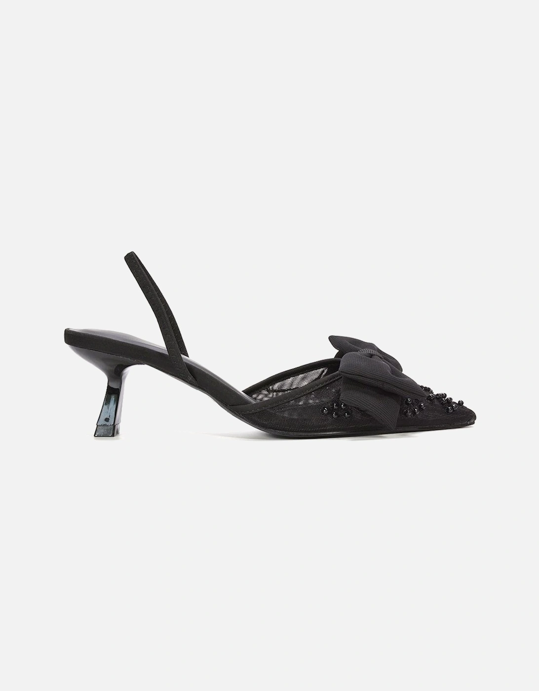 'Sara' Embroidered Mesh Pointed Toe Slingback Heels With Bow, 2 of 1