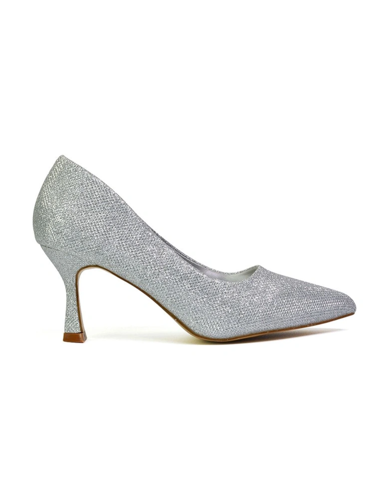 'Romi' Pointed Toe Court Shoes Mid Stiletto Heels