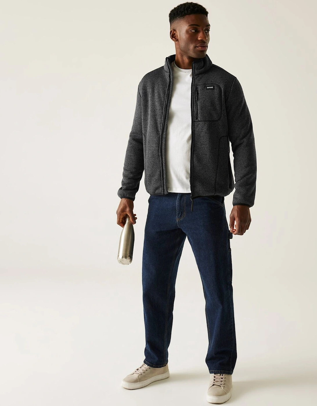 Mens Barlee Teddy Full Zip Fleece, 2 of 1