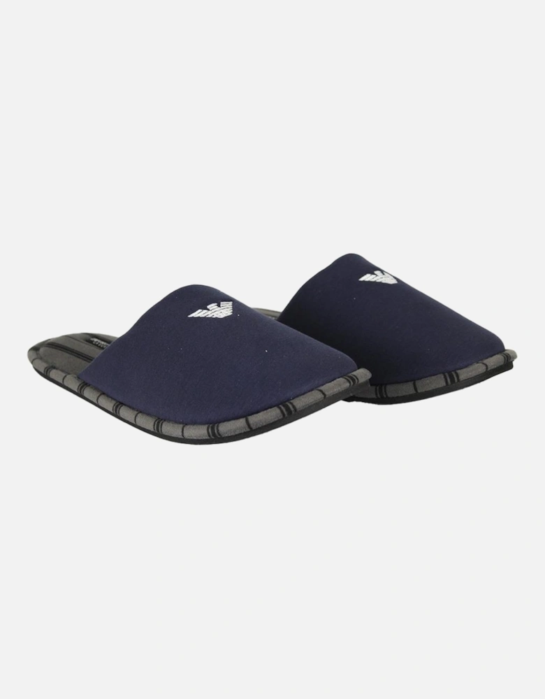Tartan Slippers, Navy