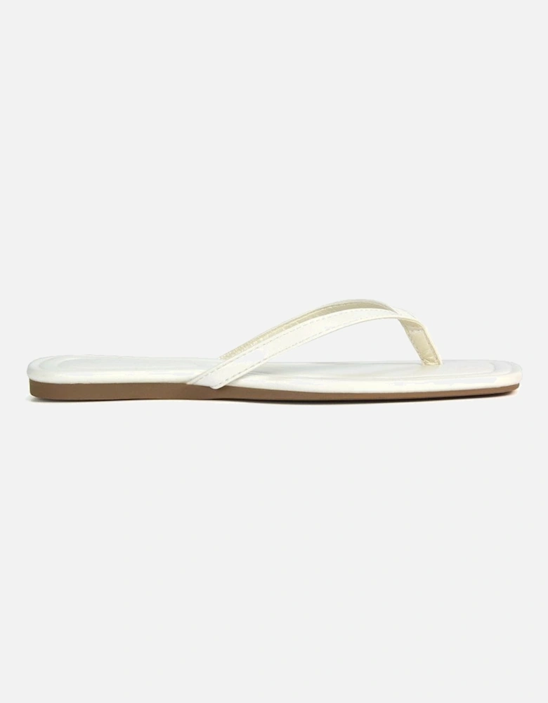 'Heather' Thong Strap Square Toe Flip Flop Sandals
