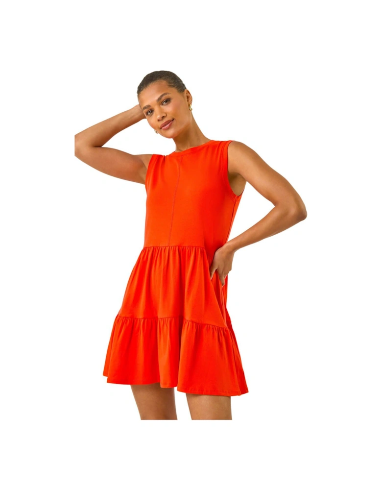 Cotton Tiered Stretch Dress