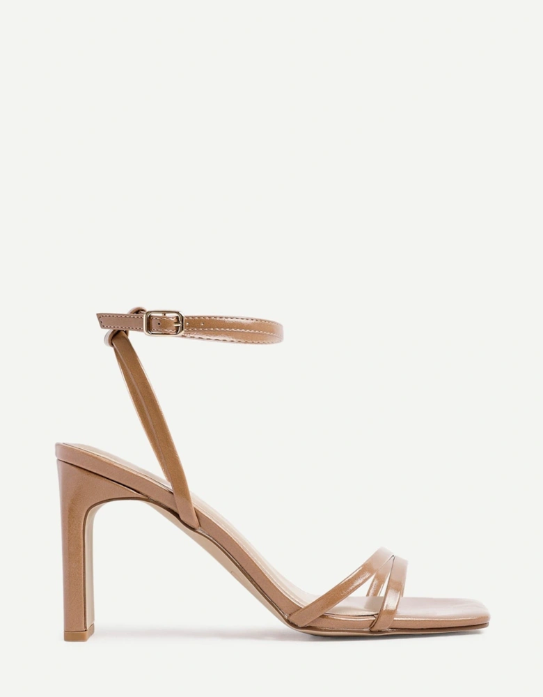 Gesture Deep Nude Faux Leather Strappy High Heel