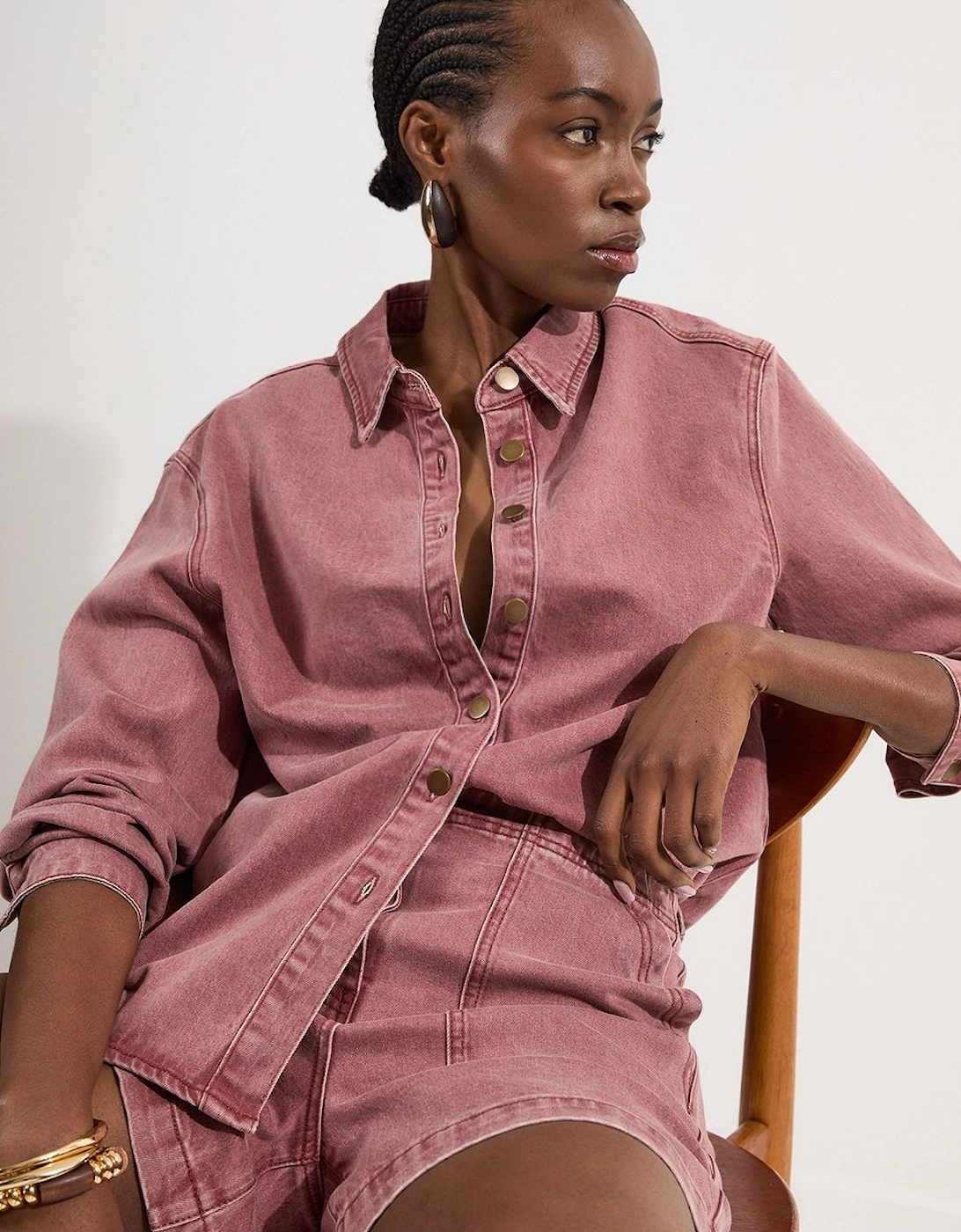 Coloured Denim Button Jacket, 2 of 1