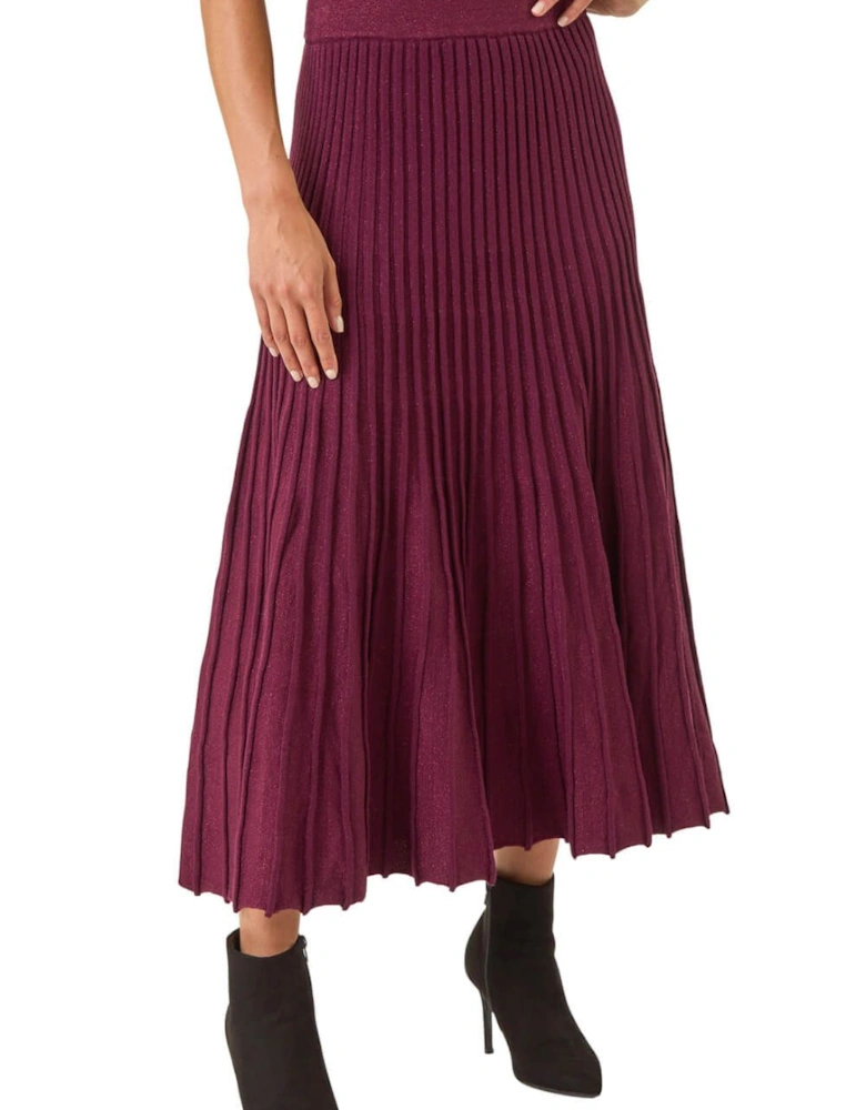 Petite Metallic Knit Midi Skirt