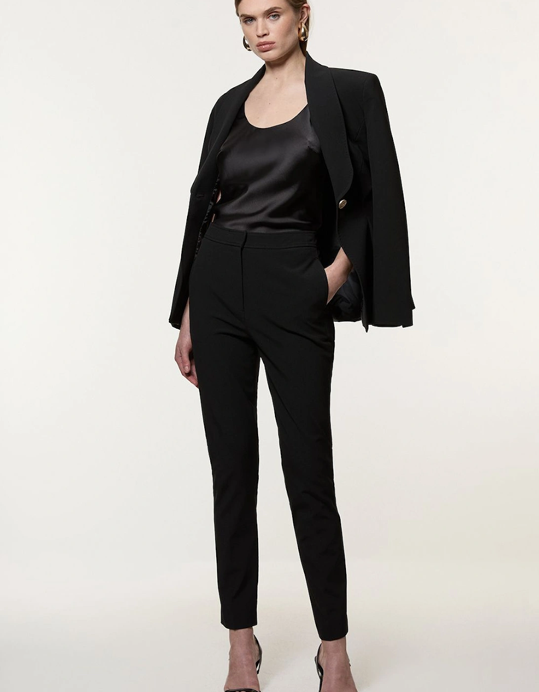 Compact Stretch Stab Stitch Tailored Straight Leg Trouser, 2 of 1