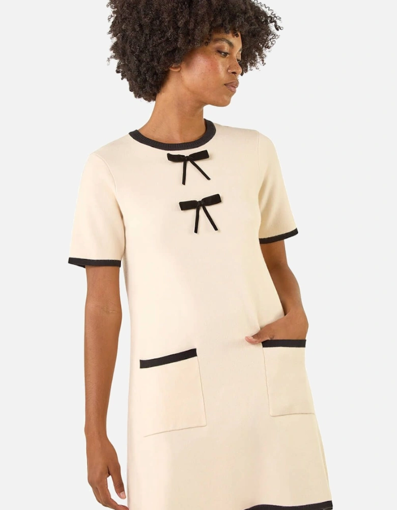 Bow Detail Knitted Dress