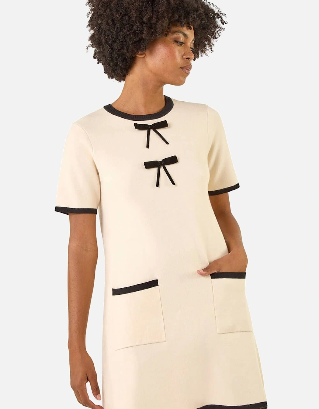 Bow Detail Knitted Dress, 2 of 1
