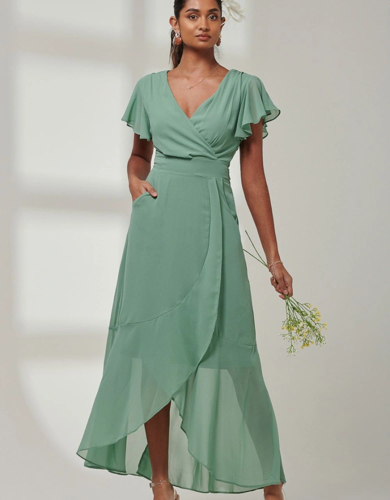 Vicky Chiffon Frill Maxi Dress