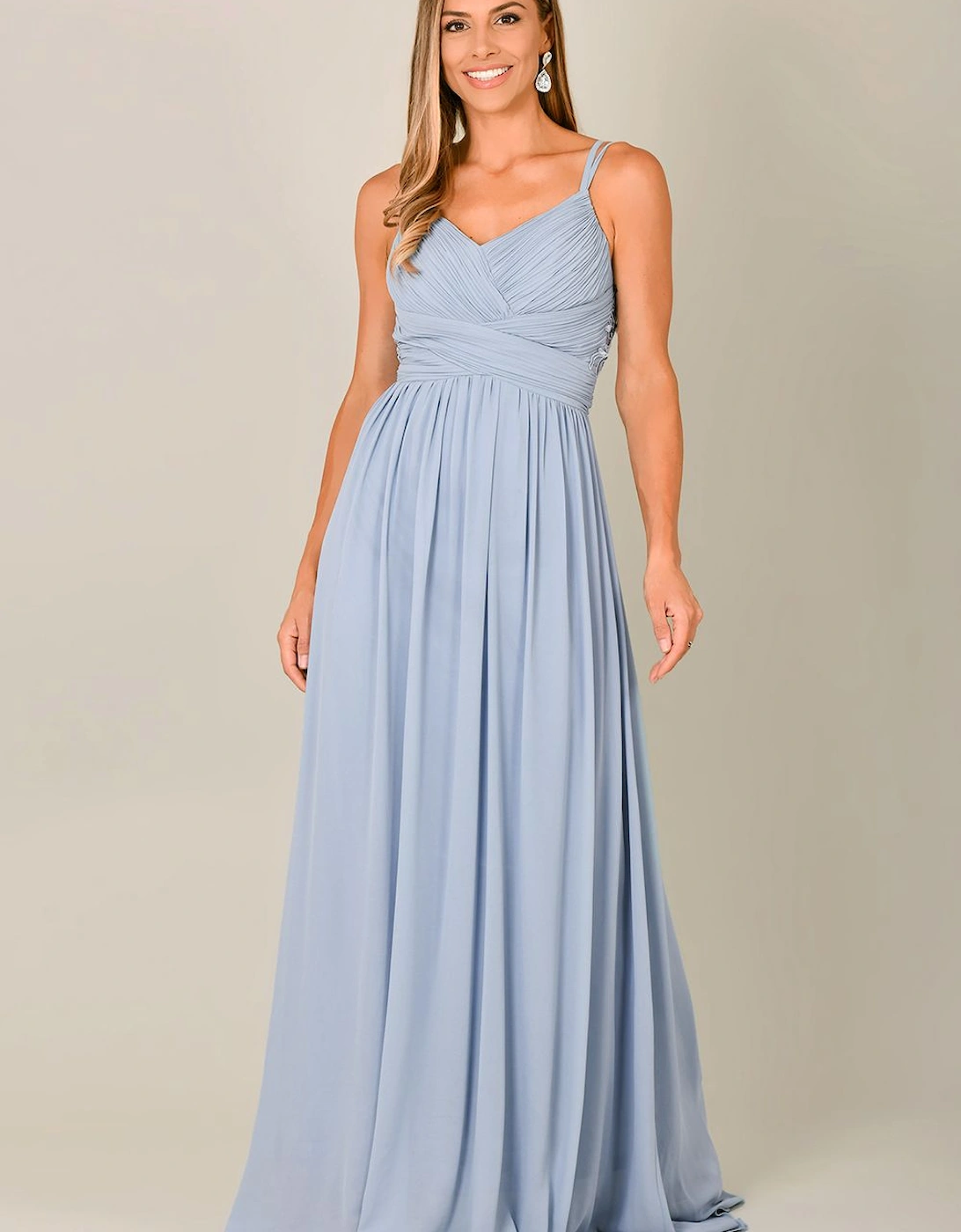 Crochet Back Strappy Chiffon Maxi Dress, 2 of 1