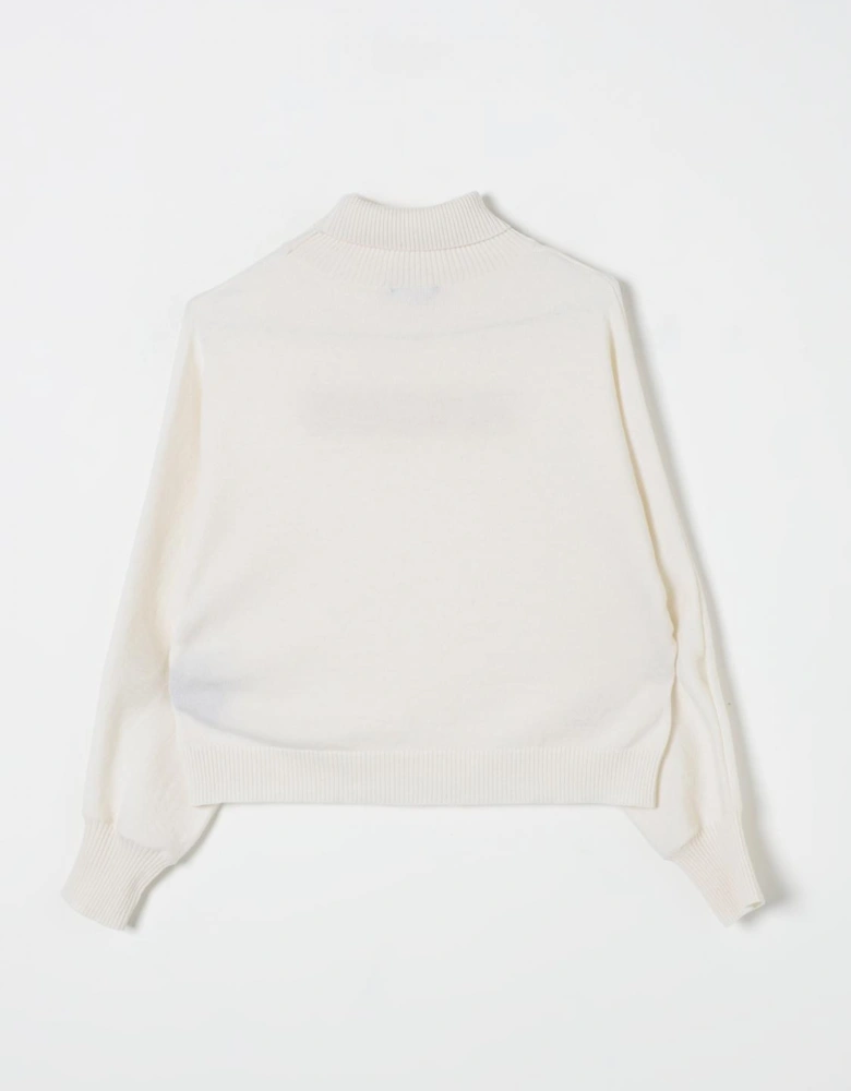 Logo Mock Neck Cashmere Sweater