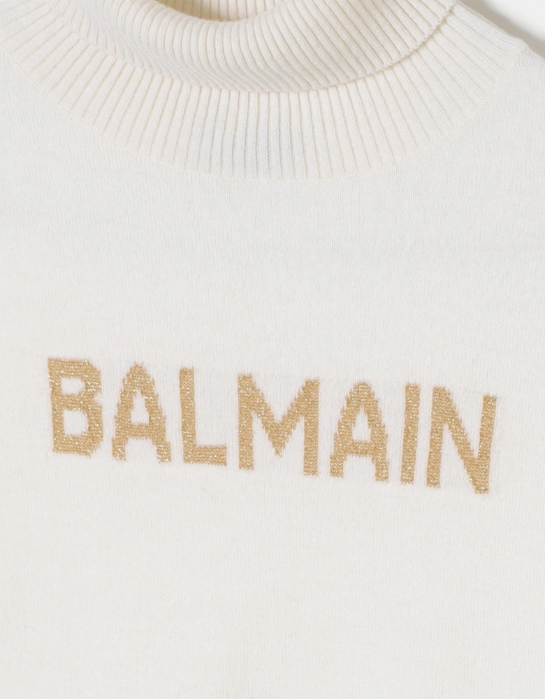Logo Mock Neck Cashmere Sweater