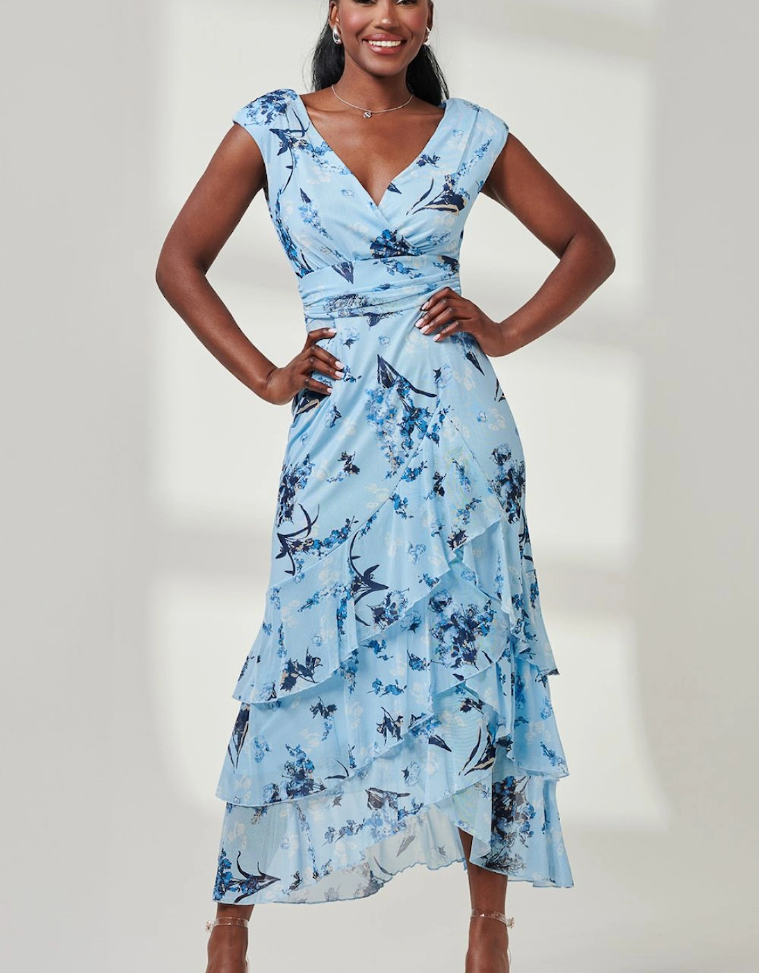 Yuri Mesh Frill Hem Maxi Dress, 2 of 1
