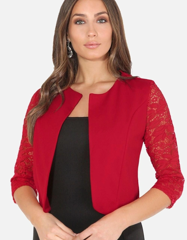 Long Lace Sleeve Cropped Evening Shrug