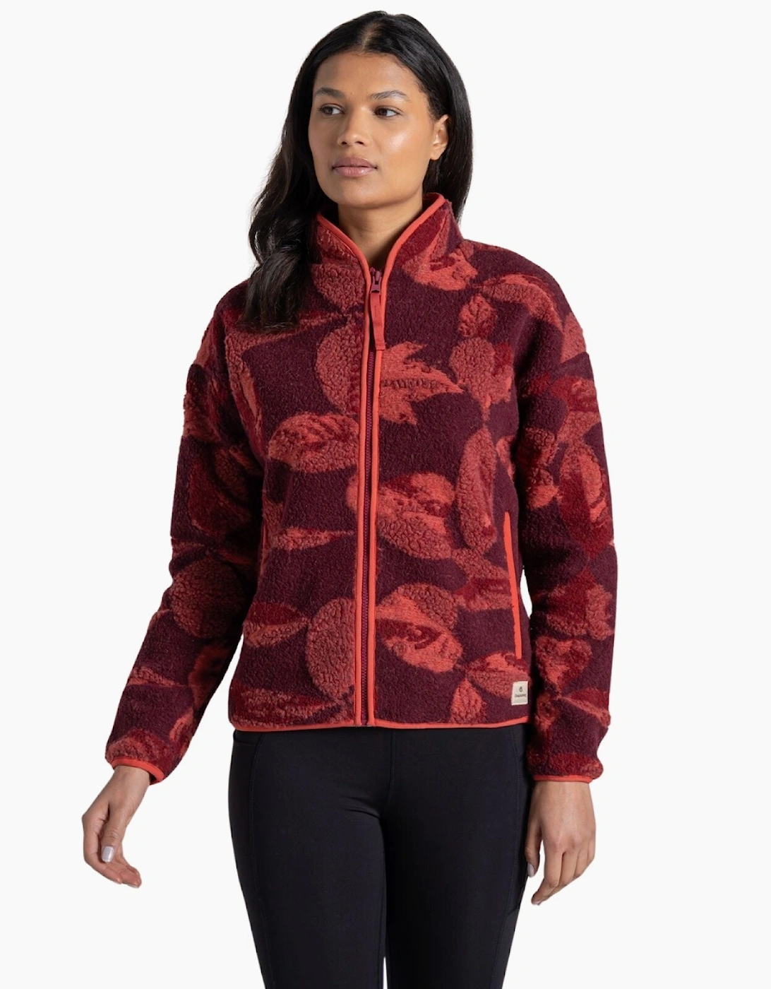 Craghoppers Women's Sumac Red Print Catalina Insulating Half Zip Fleece - Size: 18