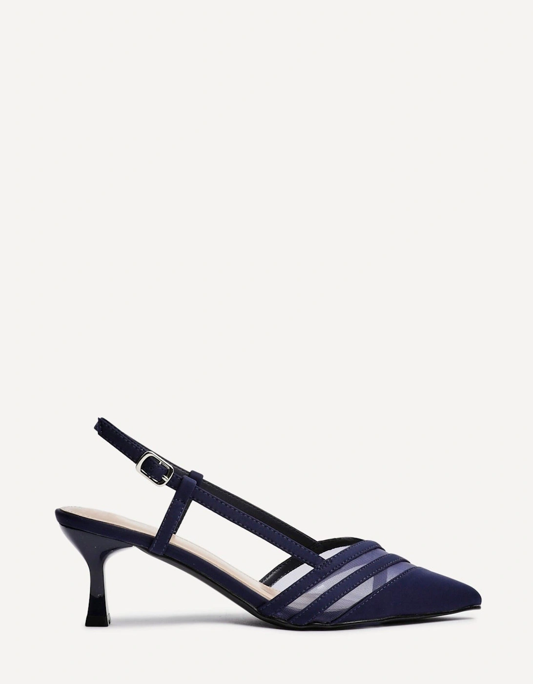 Milan Navy Scuba Mesh Slingback Court Heel, 2 of 1