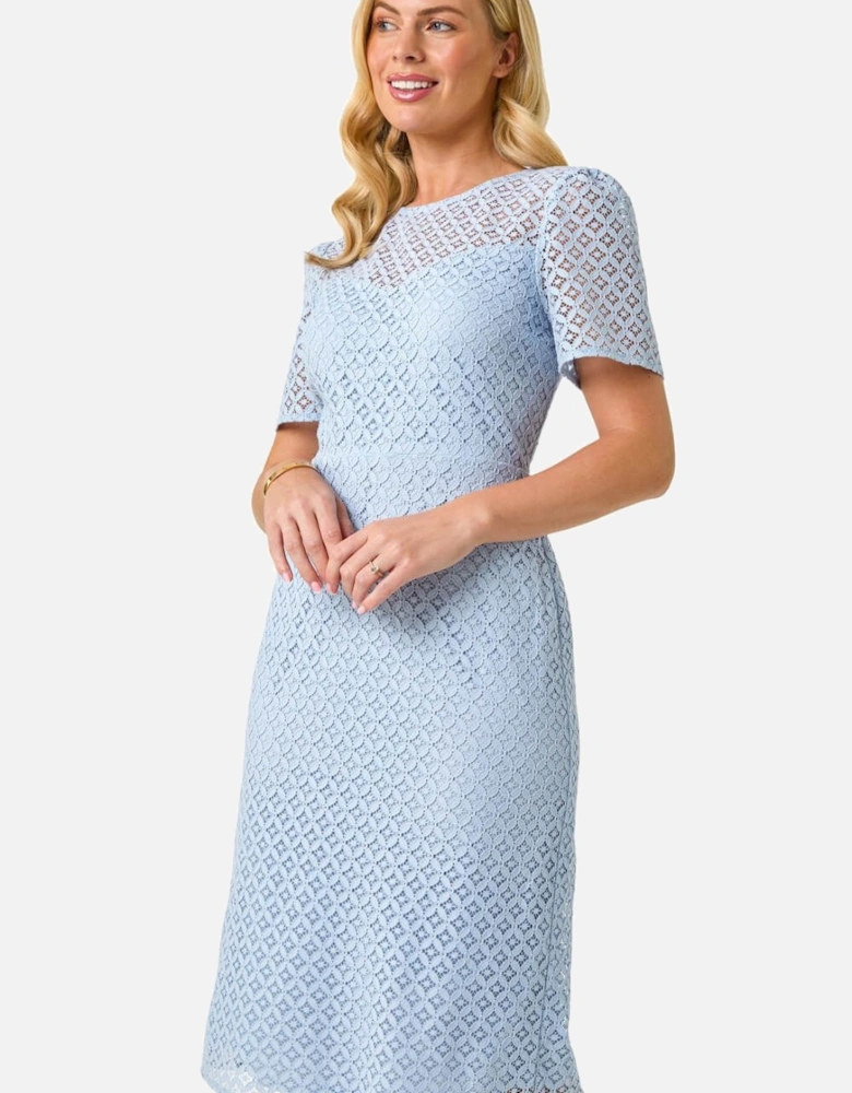 Petite Lace Short Sleeve Dress