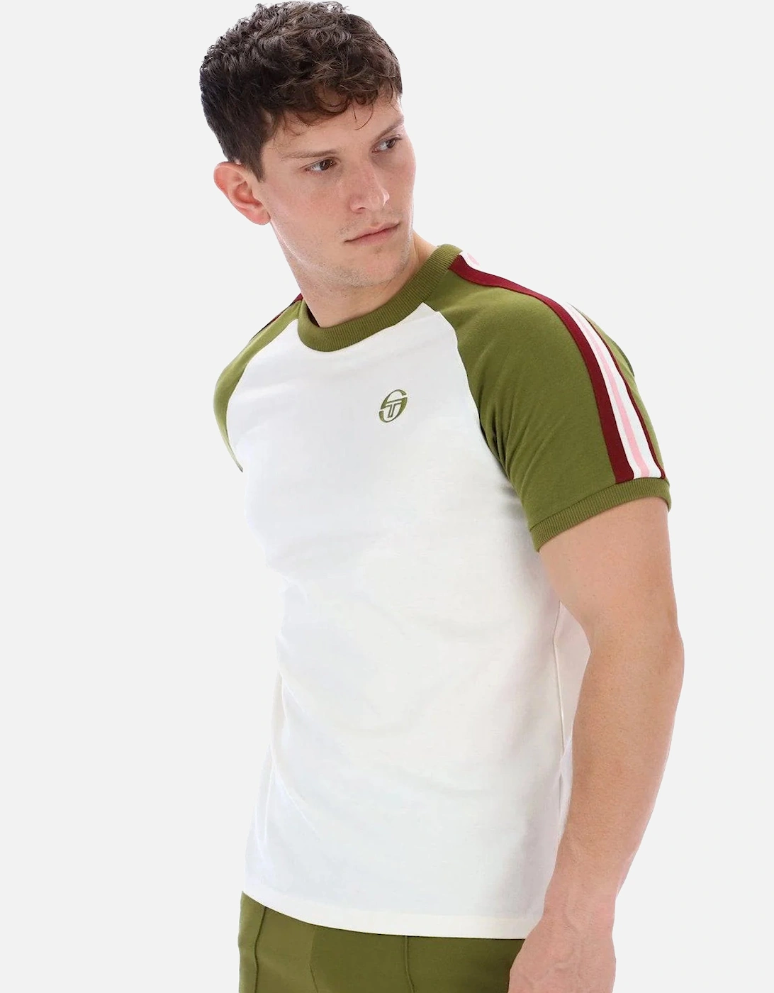 Hadow Ringer T-Shirt Gardenia/Avocado, 3 of 2
