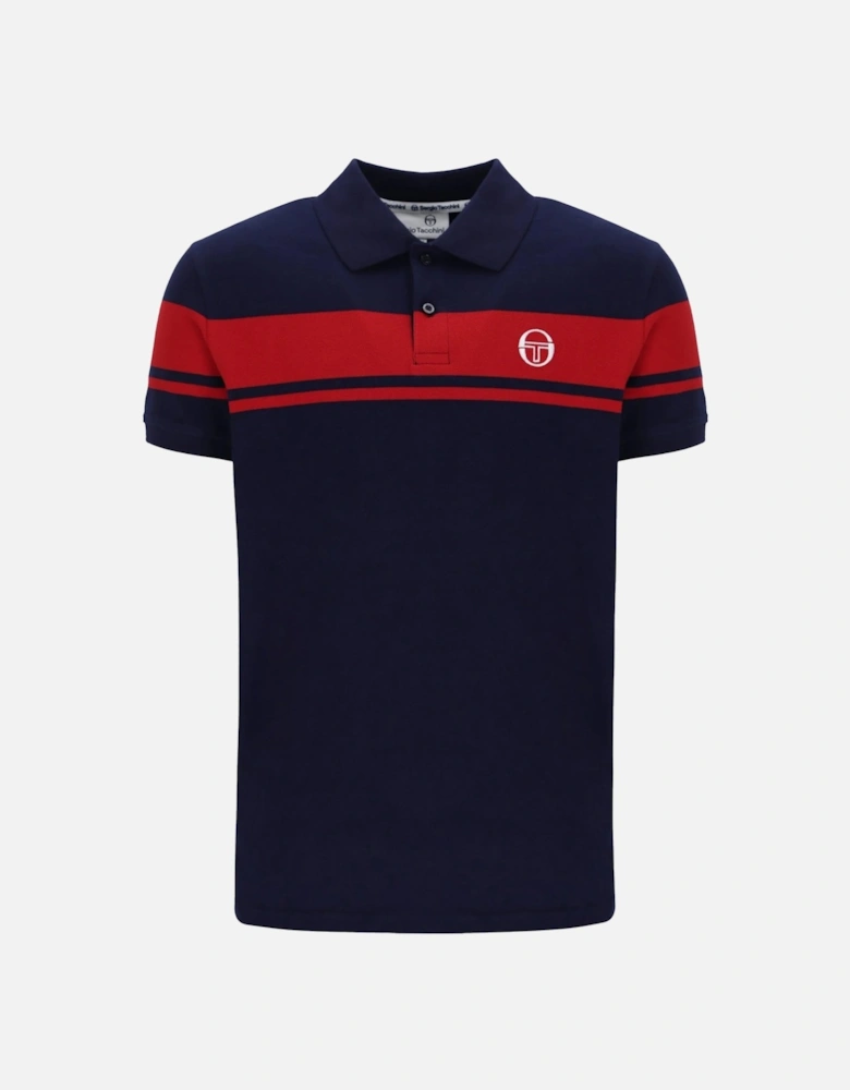 Young Line Polo Shirt Maritime Blue/Adrenaline Rush