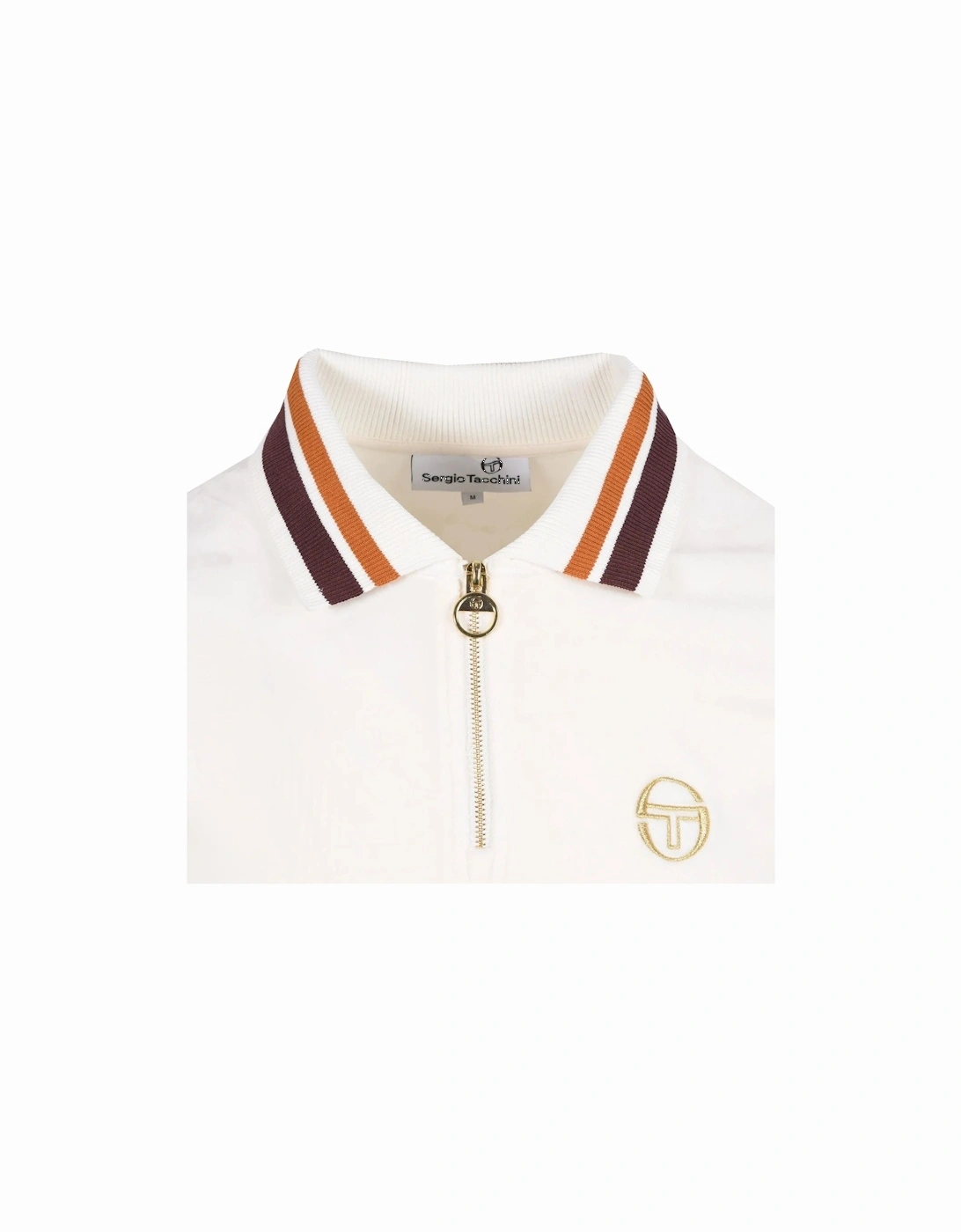 Mahony Velour Zip Polo Shirt Gardenia/Gold
