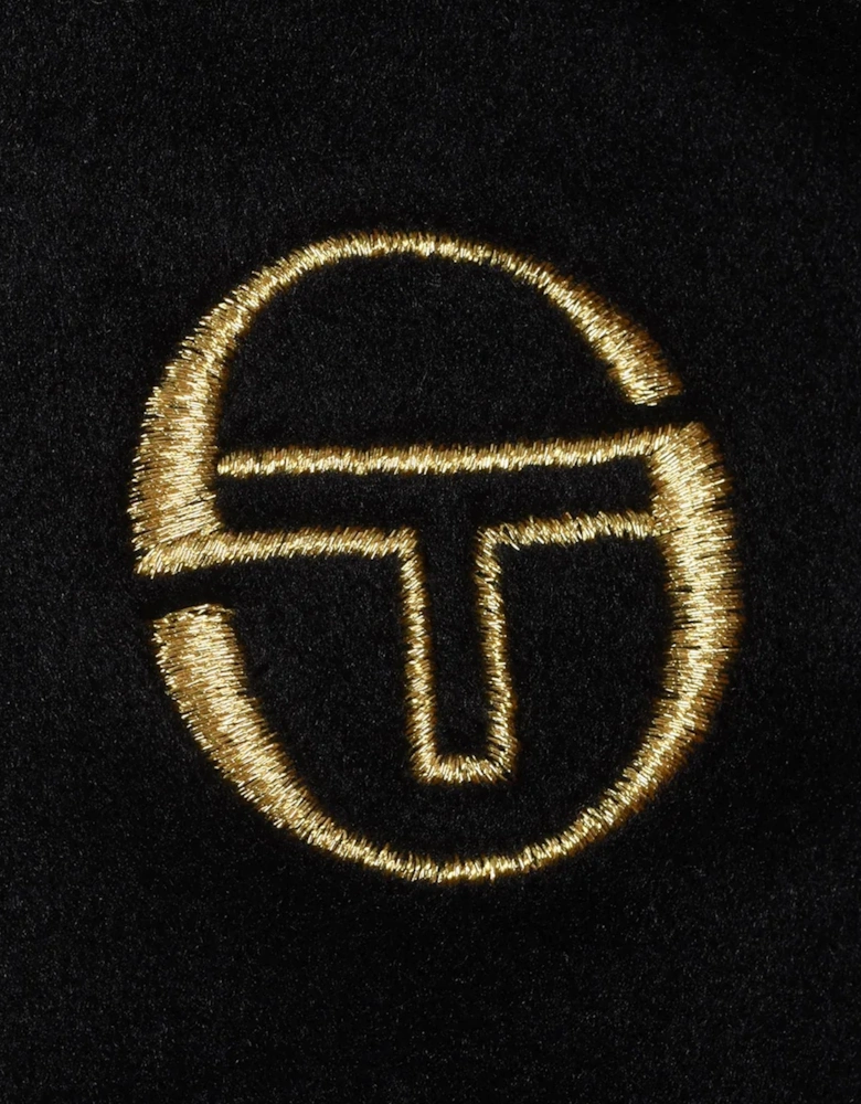 Mahony Velour Zip Polo Shirt Black/Gold