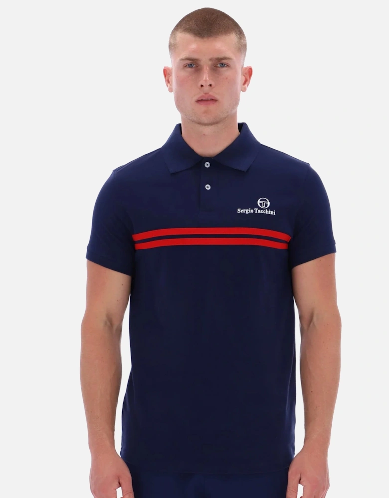 New Supermac Polo Shirt Maritime Blue/Adrenaline Rush