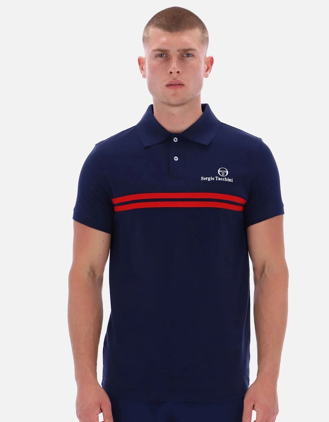 New Supermac Polo Shirt Maritime Blue/Adrenaline Rush