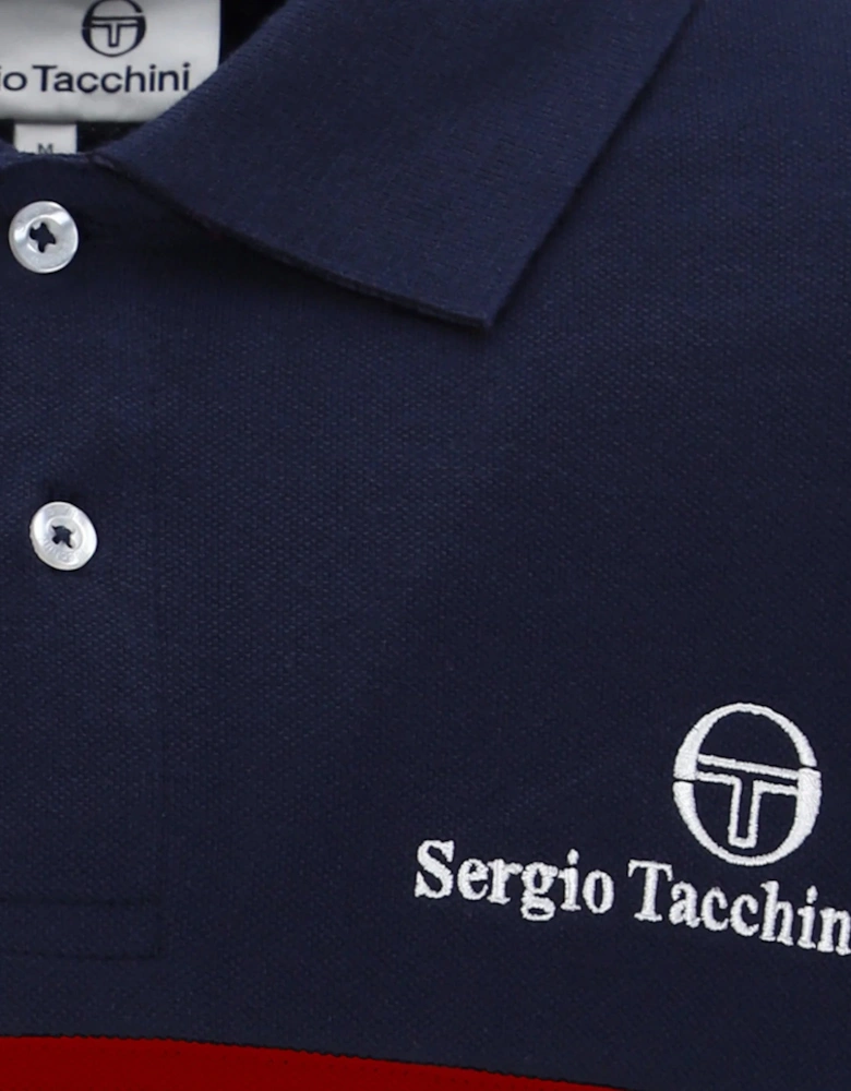 New Supermac Polo Shirt Maritime Blue/Adrenaline Rush