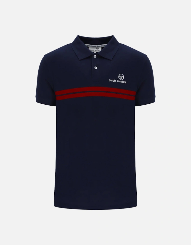 New Supermac Polo Shirt Maritime Blue/Adrenaline Rush