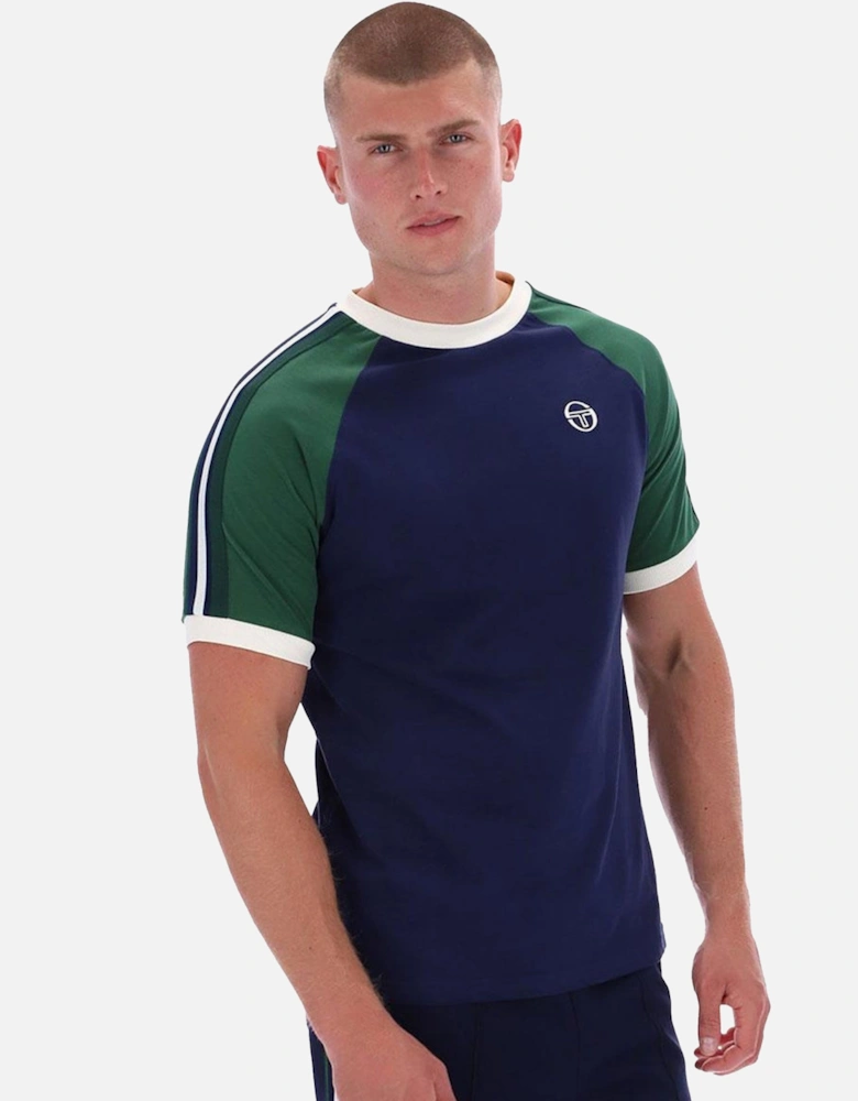 Hadow Ringer T-Shirt Maritime Blue/Eden