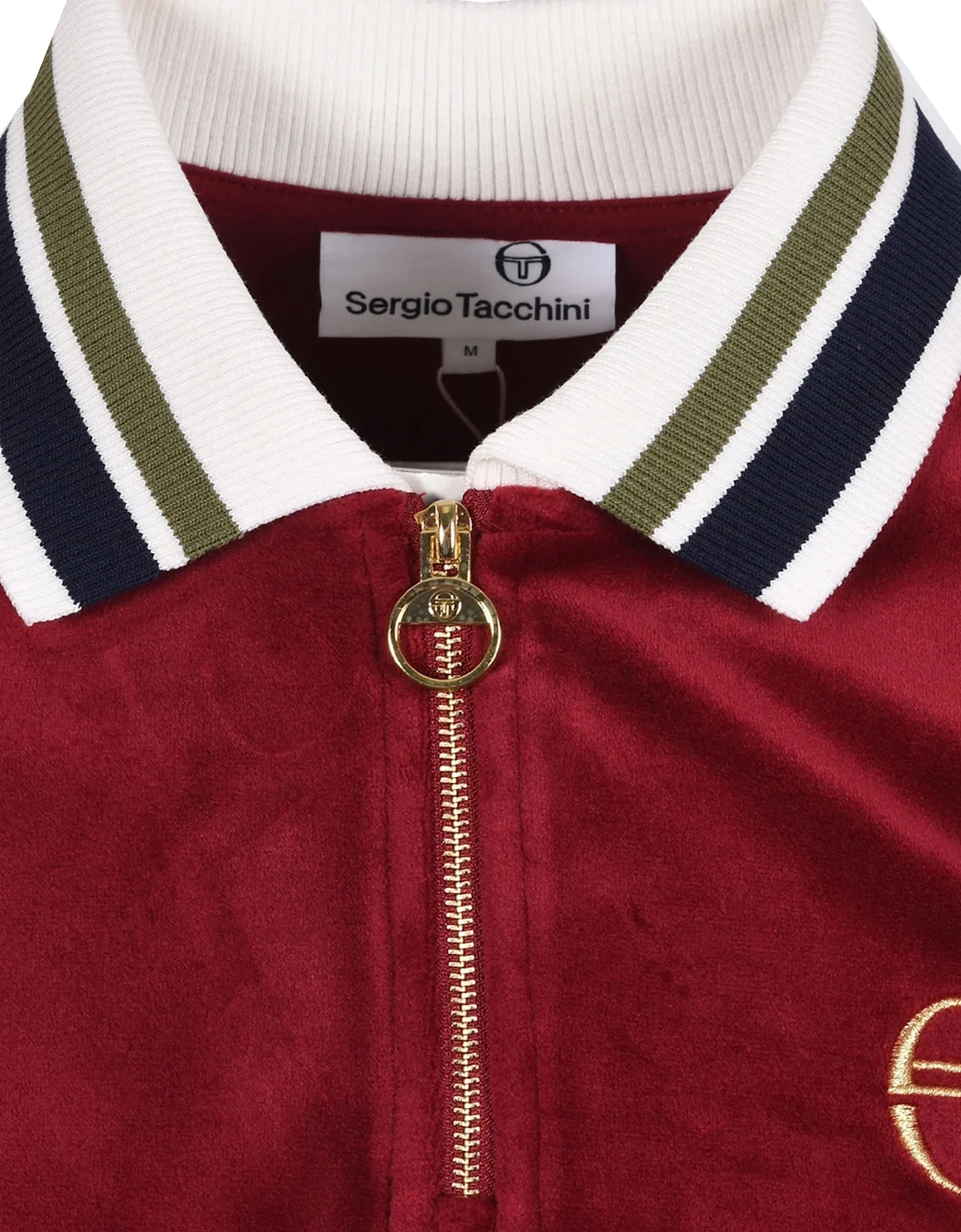 Mahony Velour Zip Polo Shirt Rhubarb/Gold