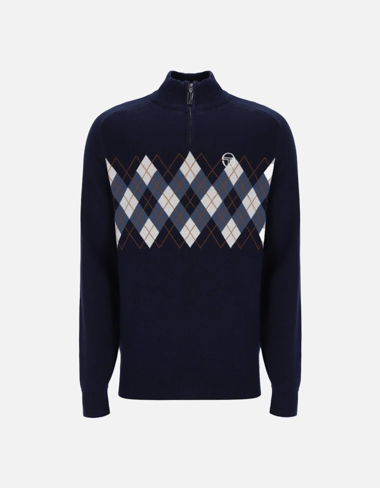Sangro Quarter Zip Knitted Jumper Maritime Blue