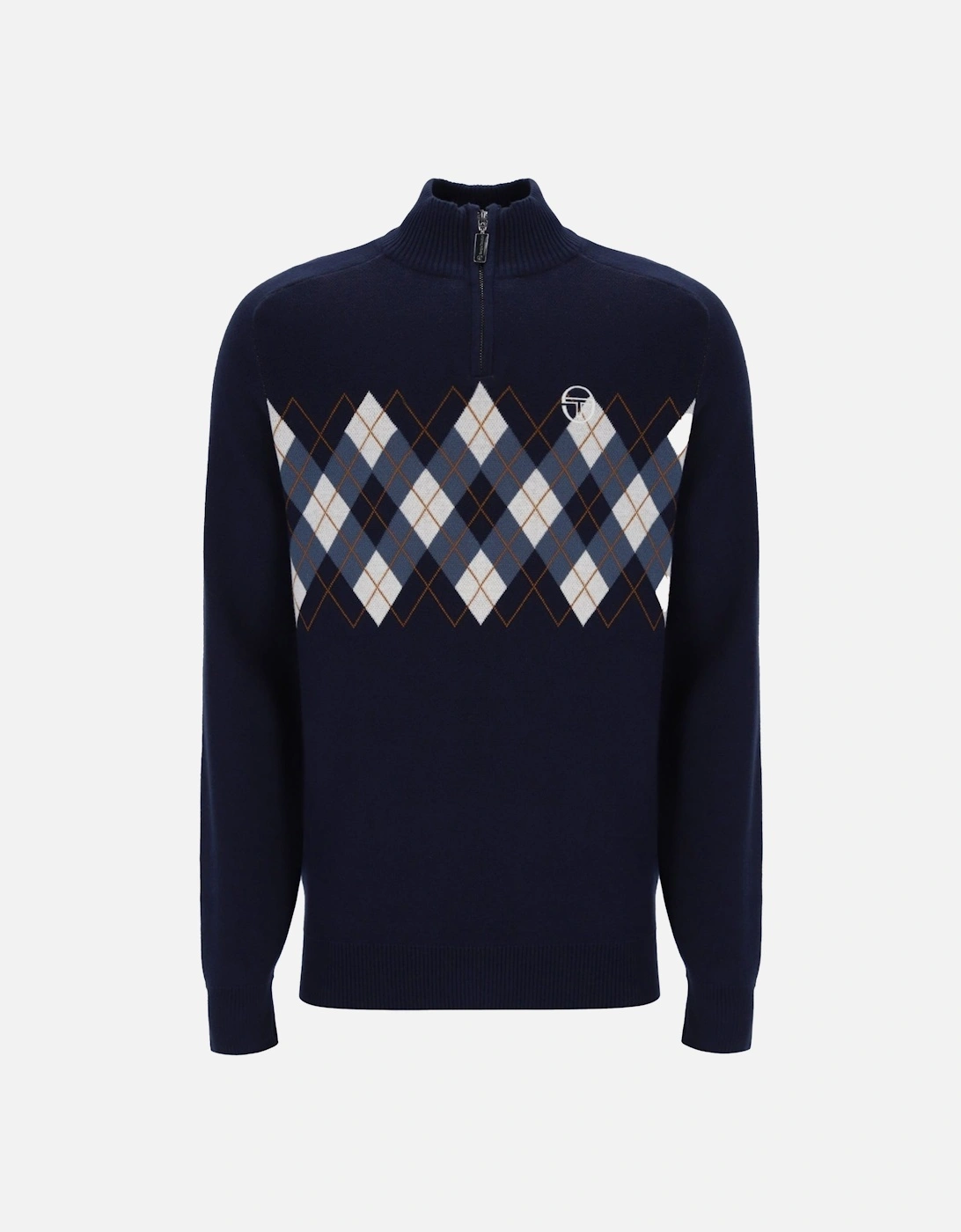 Sangro Quarter Zip Knitted Jumper Maritime Blue, 4 of 3