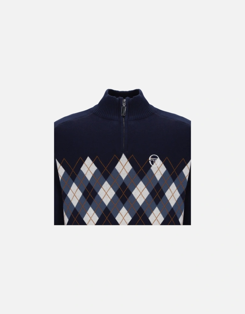 Sangro Quarter Zip Knitted Jumper Maritime Blue