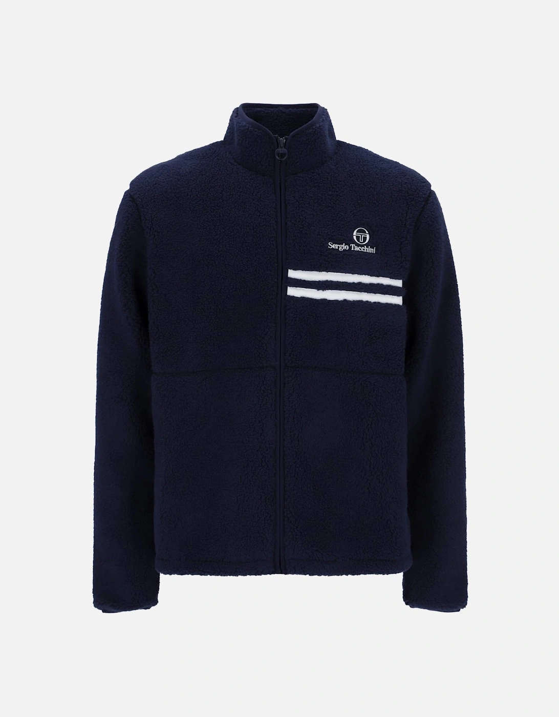 Men's Sergio Tacchini New Supermac Borg Fleece Jacket Maritime Blue/White - Black - Size: 42/Regular
