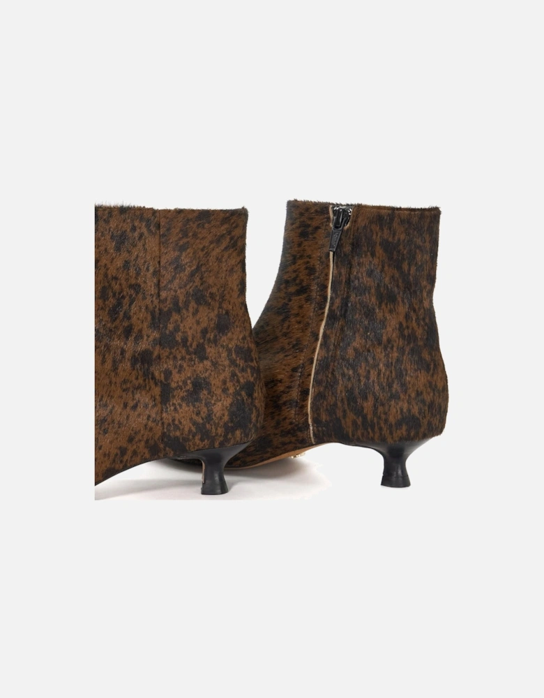 Dune Odore Leather Women's Tan Heeled Ankle Boots