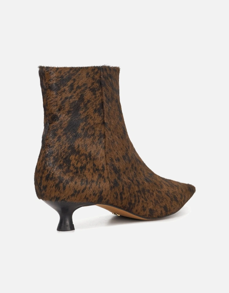 Dune Odore Leather Women's Tan Heeled Ankle Boots