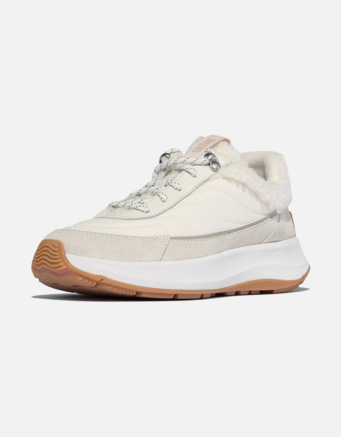 F-Mode Flow Suede Women's Cream Mix Trainers, 7 of 6