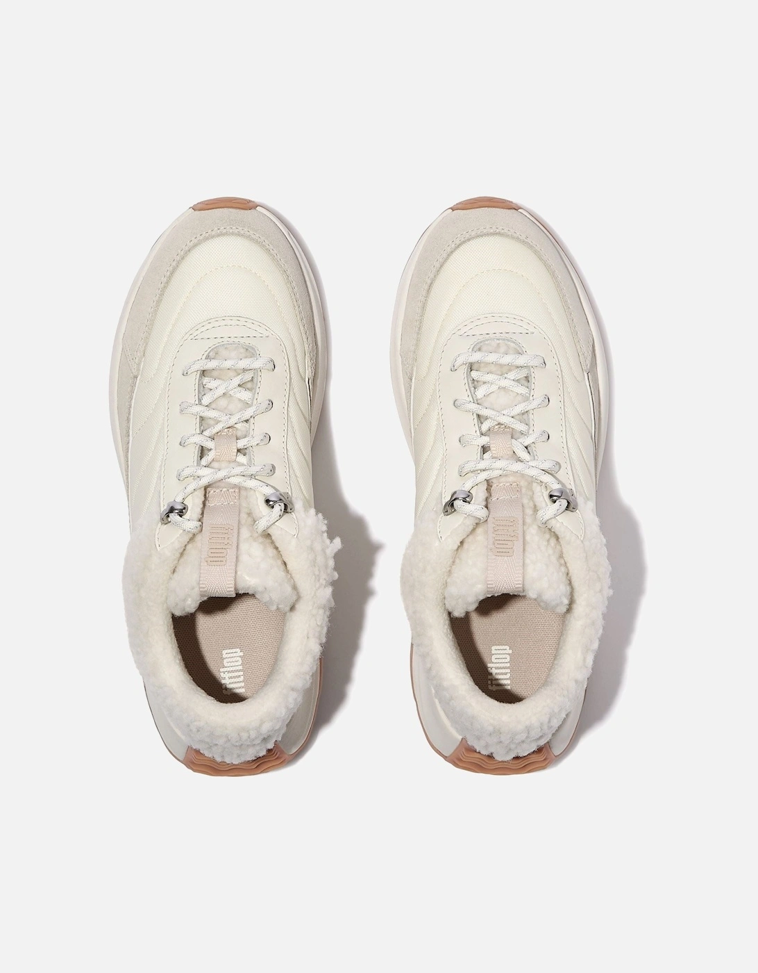 F-Mode Flow Suede Women's Cream Mix Trainers
