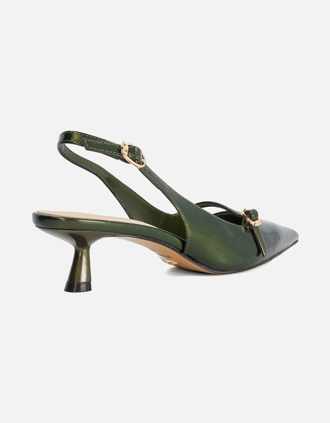 Dune Deserved Women's Green Pointy Slingback Shoes