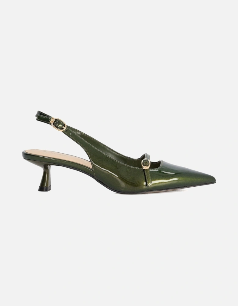 Dune Deserved Women's Green Pointy Slingback Shoes