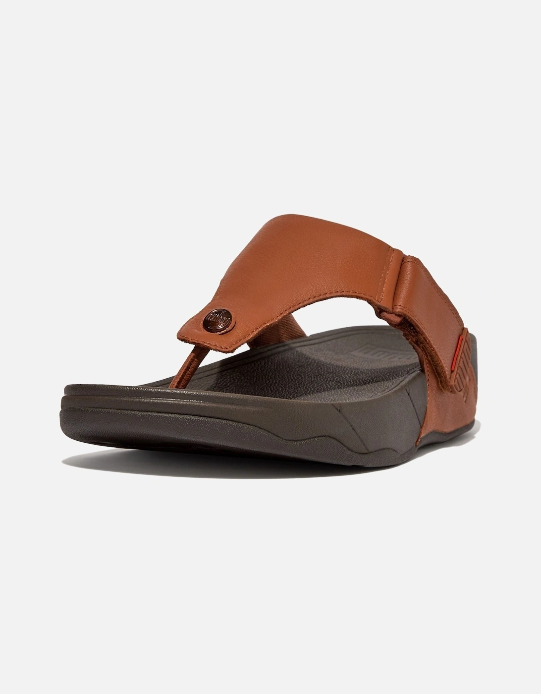 Trakk II Leather Men's Dark Tan Sandals, 7 of 6
