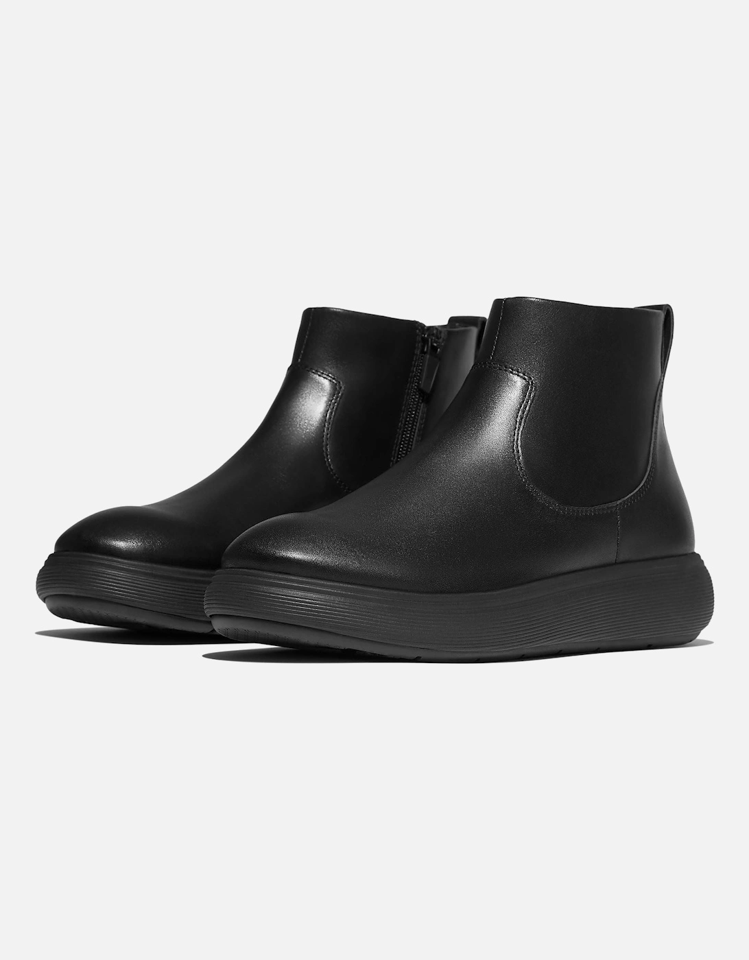 Iq-Comff Leather Women's All Black Boots, 6 of 5