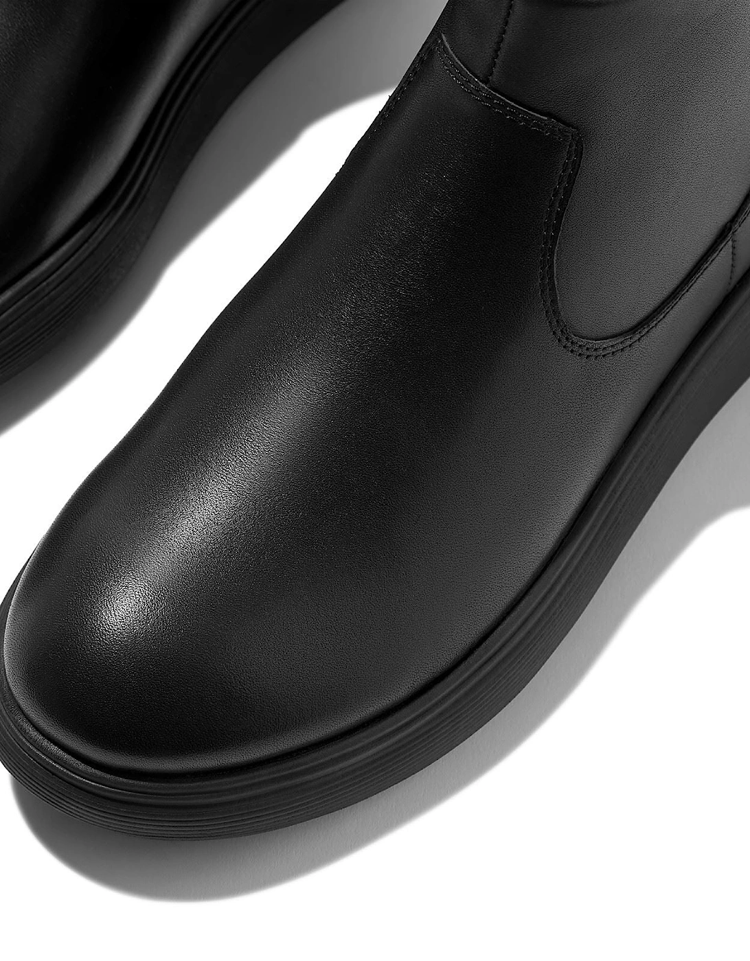 Iq-Comff Leather Women's All Black Boots