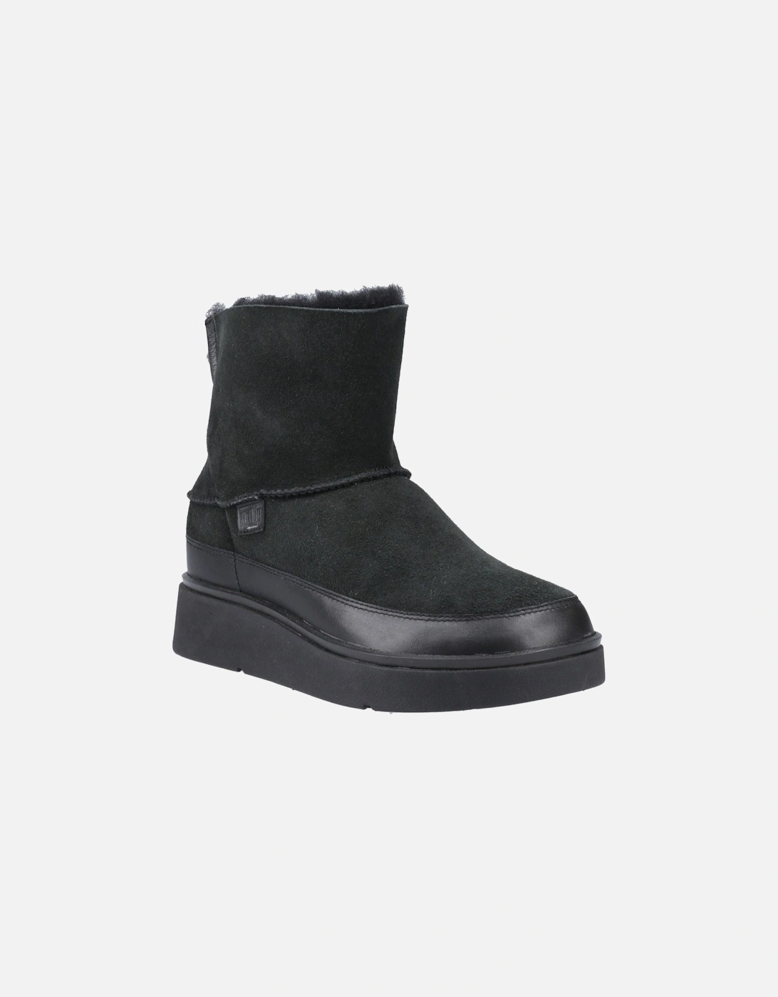 FitFlop Women's Fitflop Gen-FF Mini Double-Faced Leather Women's All Black Boots