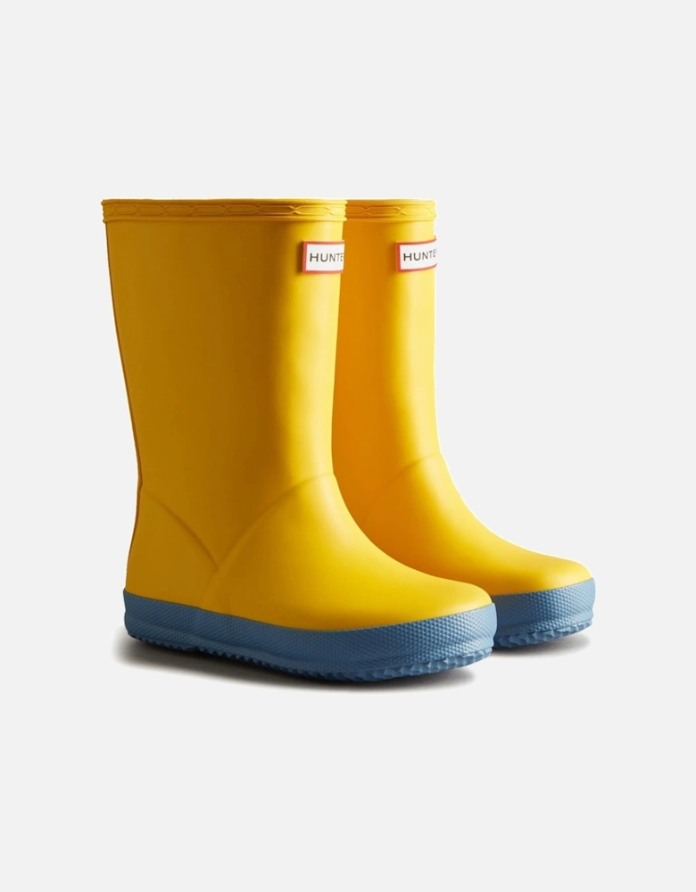 Kids First Boot Rubber Kid's Yellow Wellington Boots