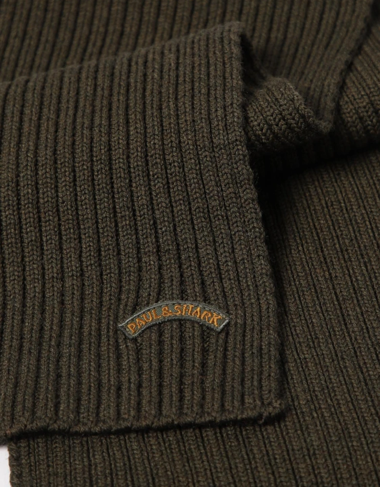 Ribbed Knit Cotton Scarf