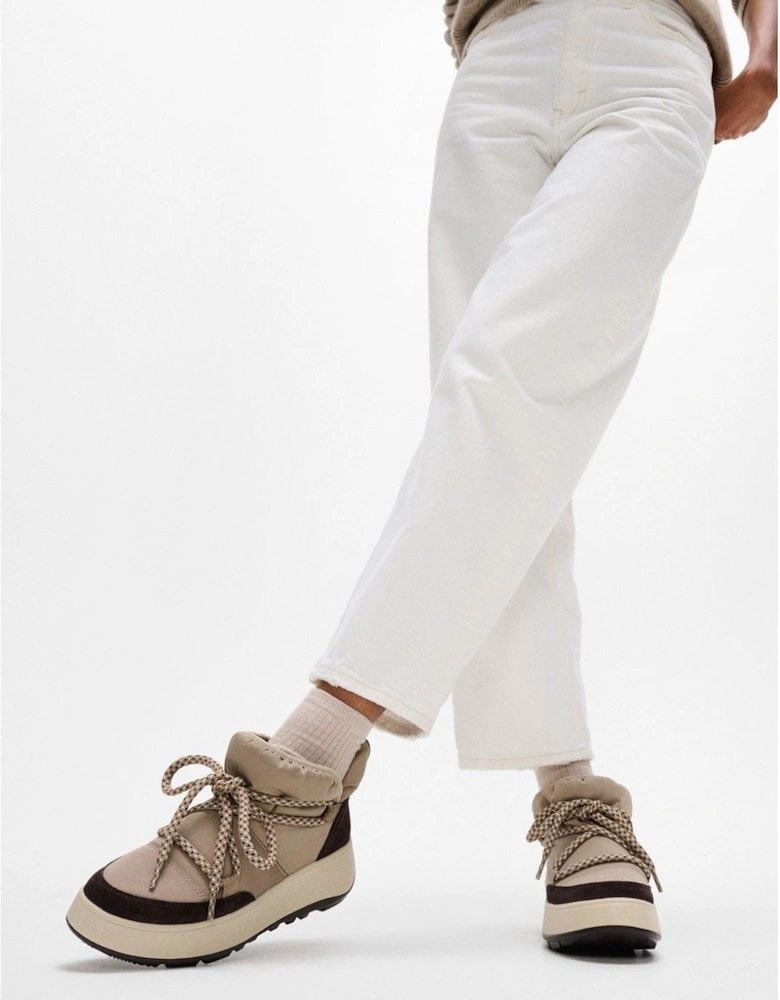 F-Mode Suede Women's Taupe Boots