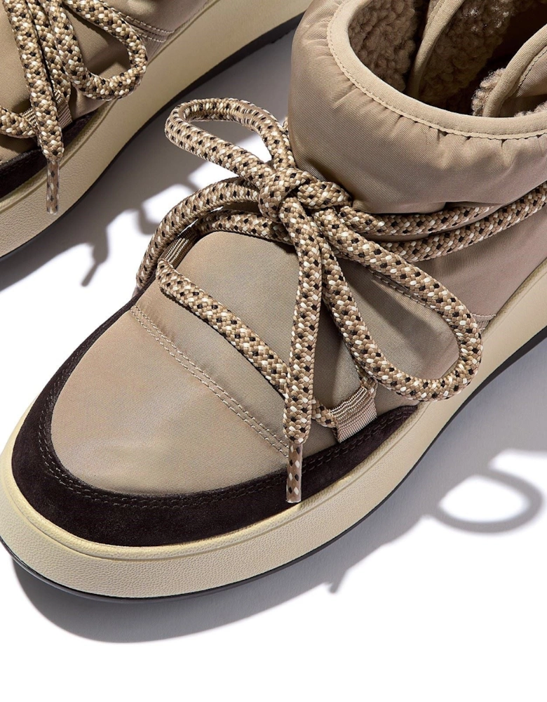 F-Mode Suede Women's Taupe Boots