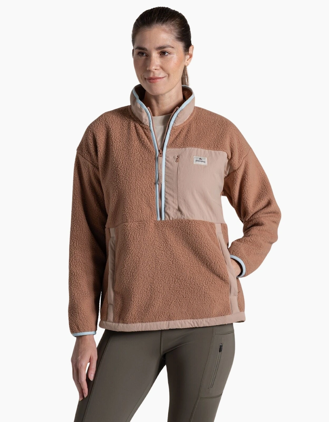 Craghoppers Women's Brown Grange Relaxed Fit Half Zip Fleece - Size: 20